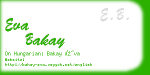 eva bakay business card